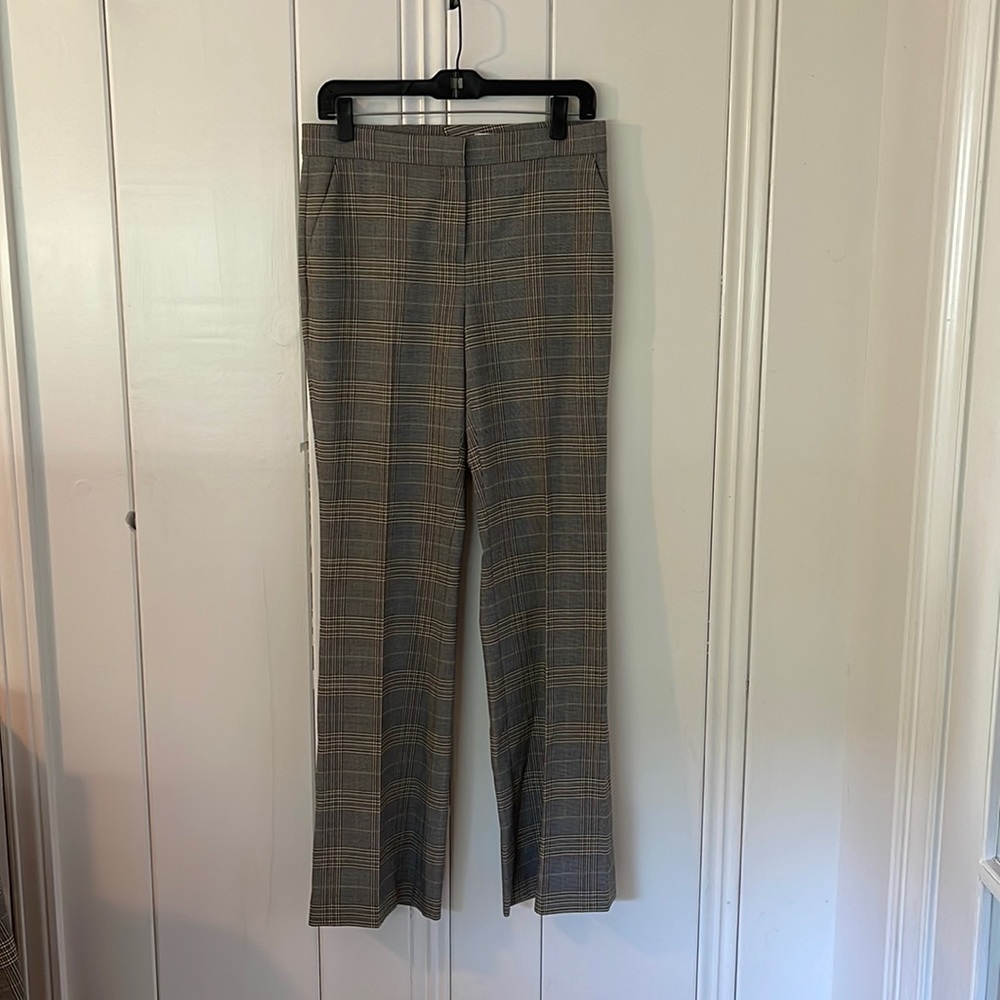Nordstrom Designer Lewit Plaid Flare Trousers
